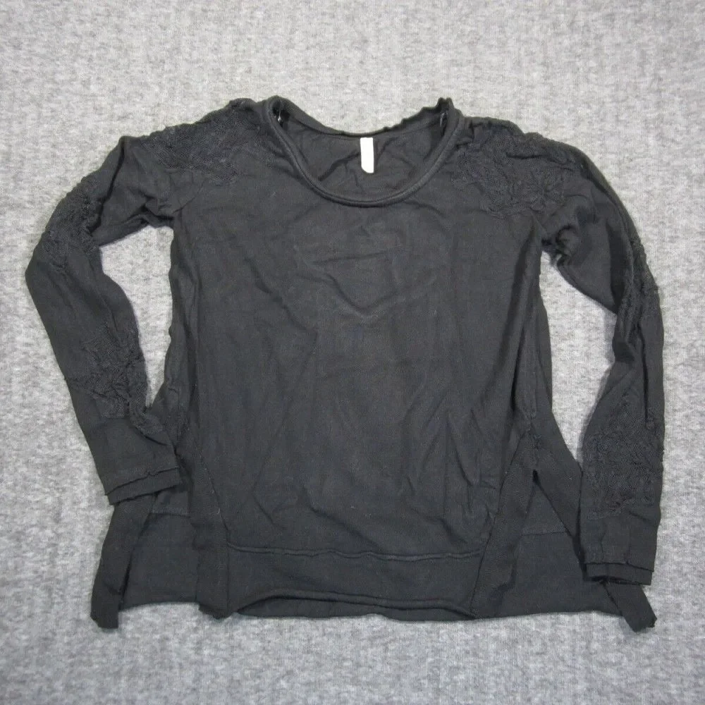 Free People Shirt Womens Small Petite Lace Keyhole Cutout Witchy Whimsigoth Sexy